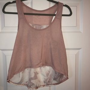 American Eagle Pink Floral Racerback Crop Top